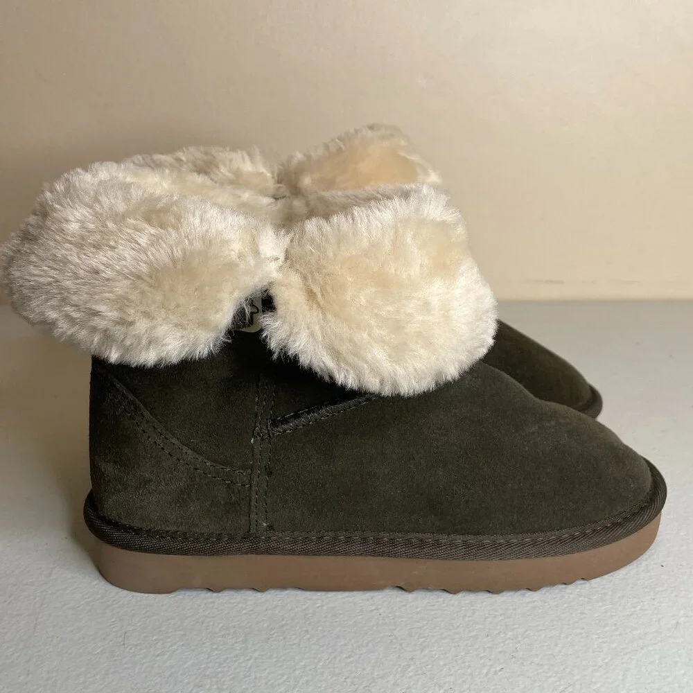 Macy's Style & Co Suede Leather Faux Fur Lined Boots Size 5